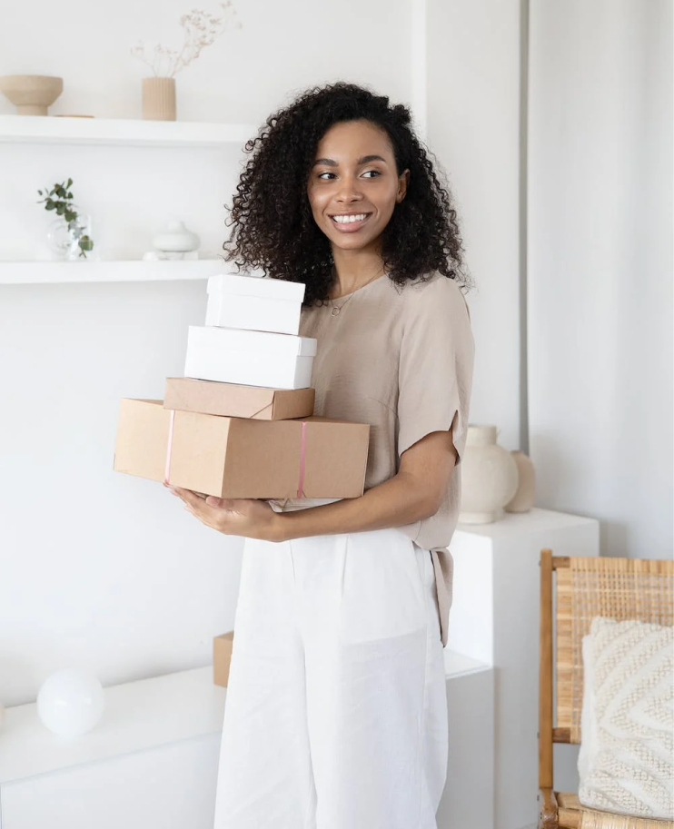 Lady With Boxes